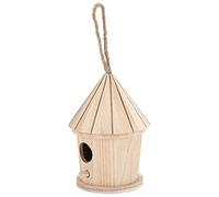 SPYMINNPOO Nido de Pájaro de Madera, Casa para Pájaros Redonda Natural DIY para Jardín Al Aire Libre, Casa para Pájaros Colgante para Niños, Hecha de Madera de Paulownia