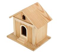 SPYMINNPOO Pajarera de Madera Caja Nido de Loros Hecha a Mano para Decoración de Jardín Al Aire Libre con Cuerda Colgante, Regalo para Entusiastas de la Naturaleza, Madera de Paulownia, 7.1x7.1x5.7in