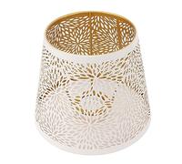 SPYMINNPOO Pantalla de Lámpara de Hierro con Patrón de Flores Talladas Blancas para Sala de Estar del Hogar, Pantalla de Bombilla de Fácil Instalación para Diseño Moderno, Cubierta de Colgante de