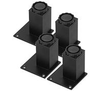 SPYMINNPOO Pata de Gabinete de Aleación de Aluminio Cuadrada Resistente Al Desgaste, Ajuste de Altura Giratorio, Pie de Soporte para sofá para Mueble de TV, Juego de 4 (Base de Armario Cuadrada
