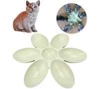 SPYMINNPOO Pet Six Petals Alimentador de Alimentos Tazón de Alimentación de Agua para Perros Gatos, Material PP, Esquina Redonda, Tres Colores Azul Verde Rosa, 16.54x16.54 Pulgadas (Green)