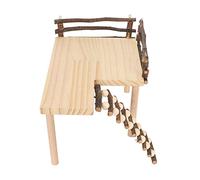 SPYMINNPOO Plataforma para Hámster, Juguetes para Escalar Troncos con Escalera Giratoria para Hámsters y Mascotas Pequeñas, Parque Infantil de Actividades de Madera Natural