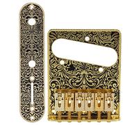 SPYMINNPOO Práctico Puente de Guitarra Eléctrica de Metal con Pastillas de Bobina Simple para Reparación y Reemplazo (GOLD)