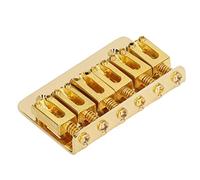 SPYMINNPOO Puente de Montura de Guitarra de Hierro Duradero y Fácil de Instalar para Guitarras Eléctricas Juego de Puente de Montura Rígida para Mantenimiento de y Lecciones de Música (GOLD)