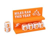 SPYMINNPOO Rastreador de Kilometraje para Correr de Escritorio, Inspirador Motivador de Entrenamiento para Correr con Bloques Numéricos, para Registrar el Progreso del Entrenamiento de (Orange)