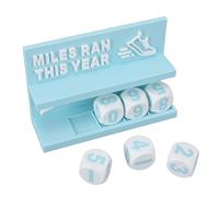 SPYMINNPOO Rastreador de Kilometraje para Correr de Escritorio, Inspirador Motivador de Entrenamiento para Correr con Bloques Numéricos, para Registrar el Progreso del Entrenamiento de (Cian)