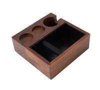 SPYMINNPOO Soporte de Madera para Manipulación de café, Soporte Duradero para Cafetería, Hogar, Cocina, Estación de café 4 en 1 de Gran Capacidad para - Nogal Negro, Abedul