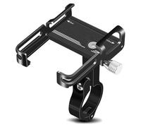 SPYMINNPOO Soporte de Teléfono de Bicicleta de Aleación de Aluminio, Soporte Universal de Motocicletas, Sujetador de Hebilla de Silicona 31.8 Mm Hanezar (Black)