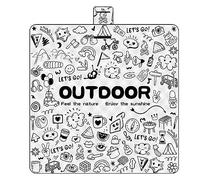 SPYMINNPOO Tapete Impermeable para Exteriores, Tapete de Picnic Pongee Grueso con Película de Aluminio, Ideal para Actividades de Acampada y Senderismo para 4-8 Personas (Tipo B)