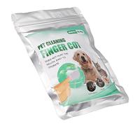 SPYMINNPOO Toallitas para Dedos para Cuidado Reducen Eficientemente la Placa y el Sarro para Perros y Gatos, 20 Almohadillas Dentales Portátiles para el Cuidado de Mascotas en Casa o Al Aire Libre