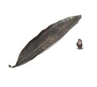 SPYMINNPOO Varitas de Incienso con Forma de Hoja de Caracol, Adornos de Sándalo para Decoración de Salón de té, Quemador de Incienso de Aleación de Zinc Natural para Salas de Estudio, Dormitorios,