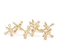 SPYMINNPOO Vintage Metal Jacks and Ball Game Set para Niños y Adultos, Actividad de Fiesta Divertida, para Niños, Metal/plata/10 Oro y 10 Clavos Plateados (Dorado, Plateado)