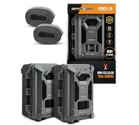 SPYPOINT FORCE-24 - Paquete doble de cámara de rastreo no celular, video 2K, fotos de 24 MP, LED de bajo brillo, cámara de juego de visión nocturna, detección de movimiento de 70 pies, cámara de