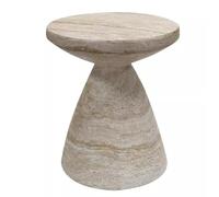 SPYQKHSH Mesa Auxiliar Redonda nórdica, Mesa Auxiliar de sofá con imitación de Piedra de Cueva, Mesa de Centro con Acento rústico francés, for la Familia, la Sala de Estar o Espacios pequeños.(45cm)