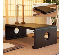 SPYQKHSH Mesa de Centro Plegable, Mesa Baja de Suelo Japonesa, Escritorio de Noche for Ordenador, Mesa de Comedor con Tatami for casa, Oficina, Sala de Estar y Comedor.(A,120x55x30cm)