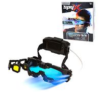SpyX Gafas de Juguete de misión Nocturna: Gafas de espía para niños + Haces de luz LED + mira abatible, Gafas de espía Ajustables para Jugar en la Oscuridad