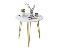 SPZDZ Mesa de Centro de Hierro nórdico, Sala de Estar/Dormitorio/balcón Mesa de Comedor, Escritorio, Mesa portátil, Mesa Redonda pequeña Junto a sofá, Blanco (Size : 50 * 51cm)
