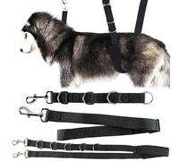 SQAQS 3PCS Arnés de Aseo para Perros y Mascotas, Bandas de Sujeción de Nailon para Mascotas, Arnés de Tracción de Sujeción de SOGA de Baño, Arnés de Tracción de Sujeción de SOGA de Baño (Negro)