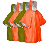 SQAQS 4 Ponchos de Emergencia de Supervivencia, Poncho de Supervivencia, Manta de Emergencia, Mantas Reflectantes de Supervivencia, Maratones o Primeros Auxilios, Suministros de Emergencia 120*100cm