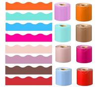 SQAQS 8PCS Bordes de Aula de Colores para Paneles de Anuncios, Espacio Iluminado para Crear una Atmósfera Inmersiva, Papel de la Tabla de Anuncios de las Fronteras de la Pantalla del Rollo