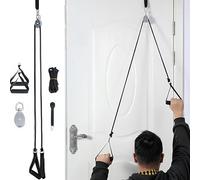 SQAQS Fisioterapia Hombro Polea, Poleas Rehabilitacion Hombro para Fisioterapia, Cuerdas Ejercicio Puerta para Rehabilitación, Ejercicio y Prevención de Lesiones (Traje de cuatro piezas)