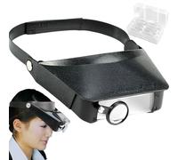 SQAQS Lupa para Diadema,1.5X, 3X, 9.5X, 11X de Aumentos, Lentes Extraíbles, Lupa de Diadema, para Aficiones, Electricistas, Joyeros, Manualidades y Personas Mayores, Gafas de Aumento(negro)