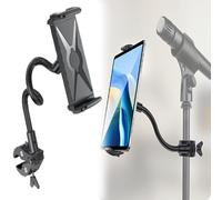 SQAQS Soporte para Teléfono Móvil Sujeta, Doblez Libre, Soporte Flexible Cuello de Ganso Brazo Largo para iPad Mini Air Pro, Todos los Teléfonos Celulares iPhone y Tabletas (Negro)
