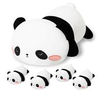SQEQE Panda Plushies Stuffed Animals with 4 Babies, Cute Panda Plush Pillow Soft Toy Birthday Gifts for Girls Boys