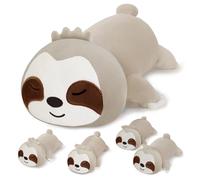SQEQE Sloth Plushies Stuffed Animals with 4 Babies, Cute Sloth Plush Pillow Soft Toy Birthday Gifts for Girls Boys