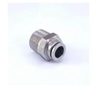 SQGGMOAUSC Fit Tube O.D 10mm-1/2 macho 304 de acero inoxidable neumático recto conector rápido