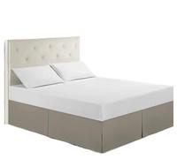 SQIANKUN Cubre Canape Falda de Cama Doble Falda de Cama de Hotel casera tamaño Queen de caída de 14 Pulgadas con Cubierta de Cama de sábana de Superficie Cubre Somier(Khaki,Q(153X203cm))
