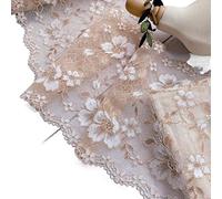 SQIANKUN Encajes Y Puntillas 4 Uds. De Malla de Tul Color café Claro de 16CM de Ancho, Cinta de Encaje elástica Floral, Ropa, Vestido y Bufanda, dobladillos, Tela for Ropa DIY Puntillas