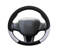 SQIFBA Cubierta Volante para Peugeot 2008 2013 2014 2015 2016 2017 2018 Año Funda para Volante De Coche De Microfibra De Cuero Accesorios para Interior Automóvil Funda Volante Coche Universal(Blanco)