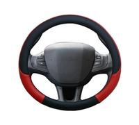 SQIFBA Cubierta Volante para Peugeot 2008 2013 2014 2015 2016 2017 2018 Año Funda para Volante De Coche De Microfibra De Cuero Accesorios para Interior Automóvil Funda Volante Coche Universal(Rojo)