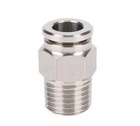 SQING Codo neumático de niple hembra macho BSP NPT de 1/8", 1/4", 3/8", 1/2", 3/4", acero inoxidable 304, conector rápido de liberación, accesorio de aire(PC BSPT,14-02 (14MM-1L4)_1 PC)