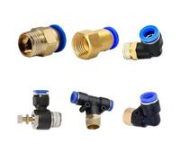 SQING Conector de codo neumático for manguera PLF, diámetro exterior de 4, 6 y 8 mm, rosca hembra M5, 1/8, 1/4, 3/8 y 1/2 pulgadas.(ODmm6-1I8,PC)