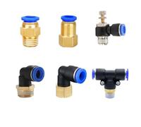 SQING Conector neumático de aire PCF/PL/PLF, rosca de 4 mm, 6 mm y 8 mm, conectores rápidos for mangueras de 1/8, 1/4, 3/8 y 1/2 pulgadas.(OD4mm-M5,PL)