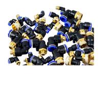 SQING Conector neumático PL for manguera de 4 mm a 12 mm, diámetro exterior de 1/8" 1/4" 3/8" 1/2", rosca macho, conector de codo for tubo, montaje de inserción neumática(PL6-02,50PCS)