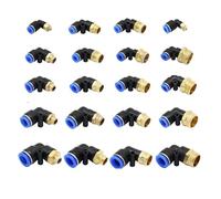 SQING Conectores neumáticos PL 4, 6, 8, 10 y 12 mm, rosca de 1/8", 1/4", 3/8" y 1/2", for manguera de aire, conector rápido (5 unidades)(PL6-04)