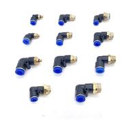 SQING Conectores neumáticos PL de 4 mm, 6 mm, 8 mm, 10 mm y 12 mm, rosca de 1/8", 1/4", 3/8" y 1/2", for mangueras de aire y codos, 20/50/100 unidades(PL8-04,50 PCS)