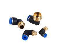 SQING Conectores PL de 2 vías de conexión rápida, rosca macho de 4-12 mm, codo de manguera, diámetro exterior de 1/8" y 1/4", universales, 20/50/100 unidades(PL6-M5,20 PCS)