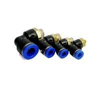 SQING Conectores rápidos neumáticos de un solo toque con rosca de 1/8'', 1/4'', 3/8'' y 1/2'', tipo PL, diámetro exterior de 4, 6, 8, 10 y 12 mm.(PL6-03)