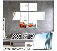 Sqinor Espejo Adhesivo Cuadrado Sin Marco Espejos Decorativos Pared Decoracion Hogar para Salon Pasillo Comedor Armrio (Molienda Normal, 20.5x20.5cm, 8 Piezas)