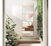 Sqinor Espejo Pared Cuerpo Entero Adhesivo Vidrio HD, 3 Piezas 40x40cm Sin Marco Espejo Baño, Moderno Espejos Grandes de Pared para Entrada Recibidor, Habitacion, BañO, Armario Puerta, Gimnasio