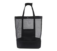 SQKMD Bolsas Playa Impermeable con Compartimento Más Fresco - Bolsos De Mujer Bolsa De Almacenamiento Al Aire Libre De Alta Capacidad De Malla,C