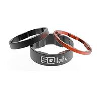 Sqlab Conjunto de espaciadores 1 1/8" Recambio, Adultos Unisex, Negro-Naranja, 2,5/5 / 10 mm
