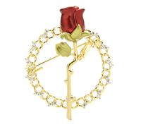 SQLCF Broche de Solapa Señoras Accesorios de Moda Esmalte Guirnalda Rose Broche Rhinestone Flower Fiesta Broche Banquete Broche Accesorio para Disfraz de Mujer y niña.
