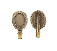 SQMSK 18*28MM 30 Uds. Pinzas para el cabello de Metal con forma de oso, bandeja, pasadores para el cabello, horquillas para el cabello con bandeja en blanco, bandejas de configuración de bisel redondo
