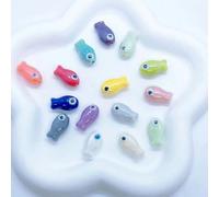 SQMSK 20 Piezas Cuentas de Peces de Colores UV de Cerámica 19 * 10mm para Hacer Joyería, Pulseras y Colgantes