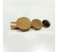 SQMSK 3,5-7 CM 5 Piezas Bandeja de Pinzas para el Cabello de Metal Dorado Bandeja de pasadores para el Cabello Horquillas para el Cabello con Bandeja en Blanco Bandejas de configuración de Bisel Redon